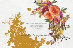 Autumn Colors Floral Clipart and Illustrations