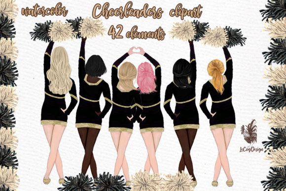 Cheerleaders Clipart Sport Girls Illustrations