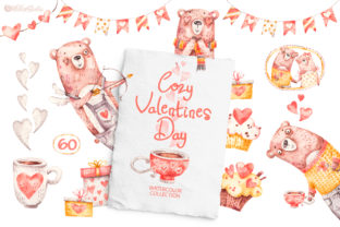 Cozy Valentines Bears Illustrations
