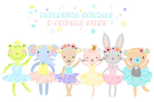 Cute Ballerina Animals Ballet Clipart & Illustrations
