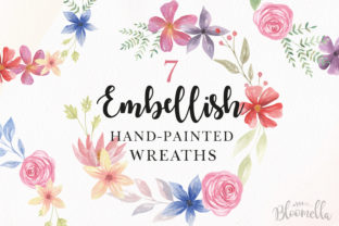 Embellish Floral Wreath Clipart & Illustrations
