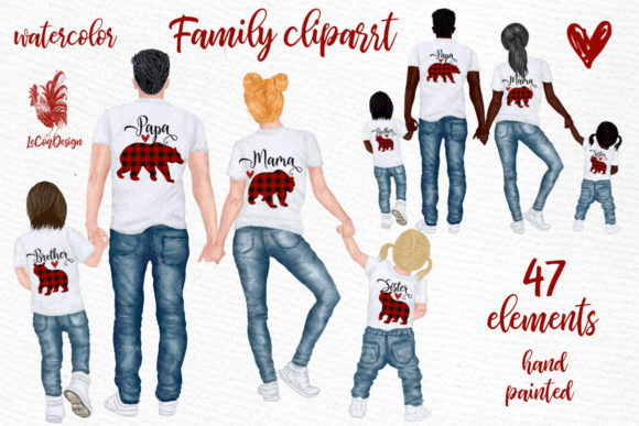 Family Clip Art Parents Kids Illustrations
