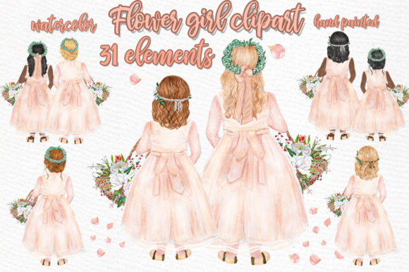 Flower Girl Clipart Wedding Illustrations