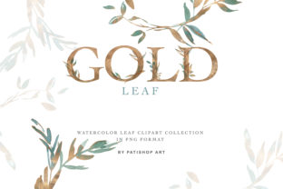 Gold Leaf Clipart Alphabet & Illustrations