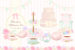 Macaron Afternoon Tea Party Cliparts & Illustrations