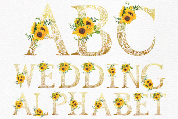 Mandala Gold Alphabet Clipart & Illustrations