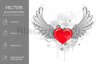 Red Heart with Wings: Illustrations for Sellers