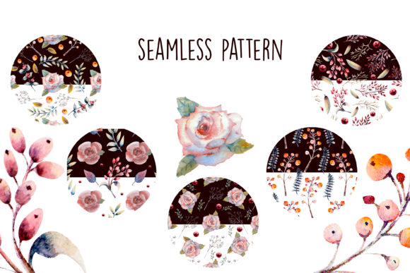 Seamless Pattern Rose Flowers Berries Review