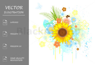 Summer Sunflower Illustrations for Digital Sellers