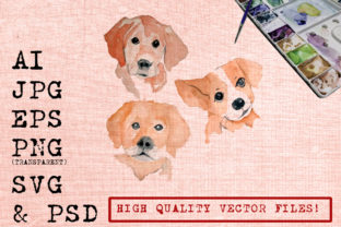 Three Cute Dogs: Playful Illustrations