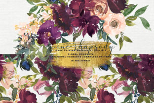 Wine and Blush Floral Clipart Collection